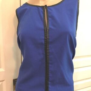 Apt 9 Blue shirt with leather piping